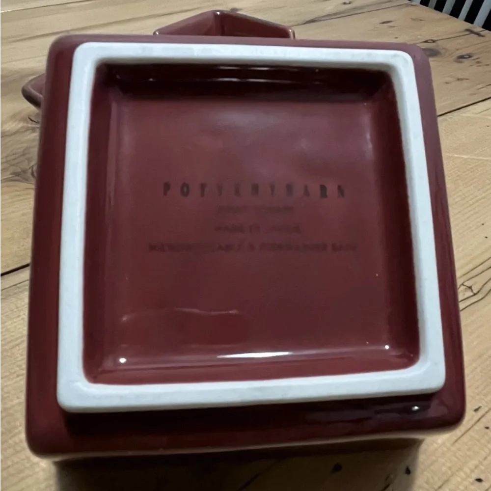 2 POTTERY BARN Asian Square Bowls Paprika ~ Chopstick Rests
